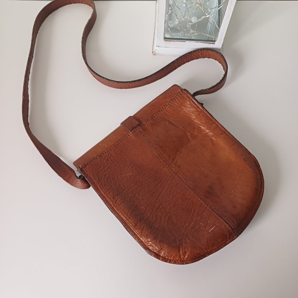 Pretty Vintage Stocko Shoulder Short Strap Bag Brown Real Leather 7'' x 7.5'' - Picture 14 of 16